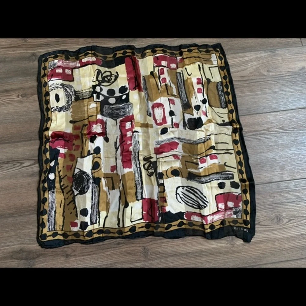 Abstract Patterned Silk Scarf